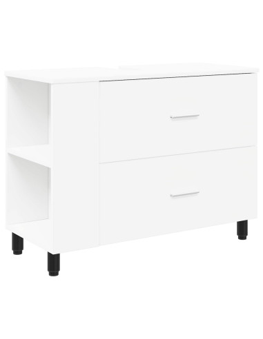 Mobiletto da bagno Bianco 80 x 35 x 60 cm Legno ingegnerizzato