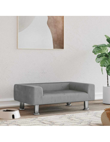 Lettino per Cani Grigio Chiaro 70x45x26,5 cm in Velluto