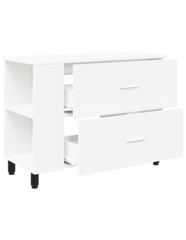 Mobiletto da bagno Bianco 80 x 35 x 60 cm Legno ingegnerizzato