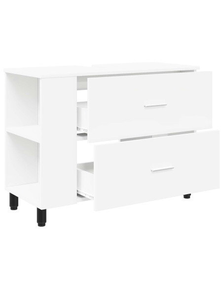 Mobiletto da bagno Bianco 80 x 35 x 60 cm Legno ingegnerizzato