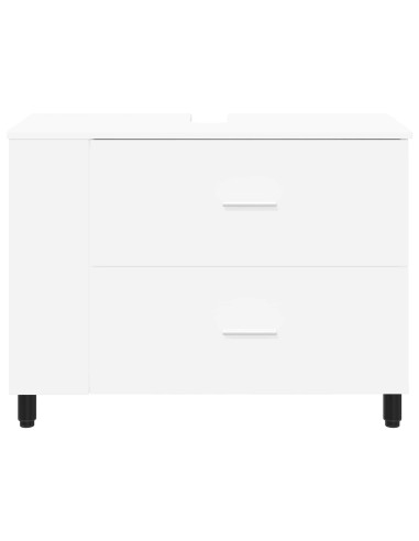 Mobiletto da bagno Bianco 80 x 35 x 60 cm Legno ingegnerizzato