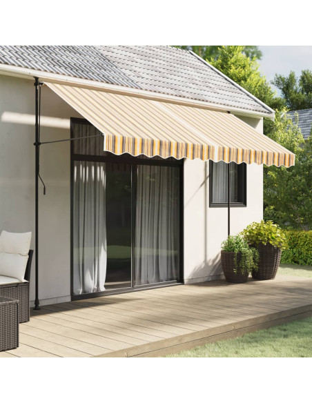 Tessuto Ricambio per Mantovana Tenda Righe Giallo Grigio 3,5 m