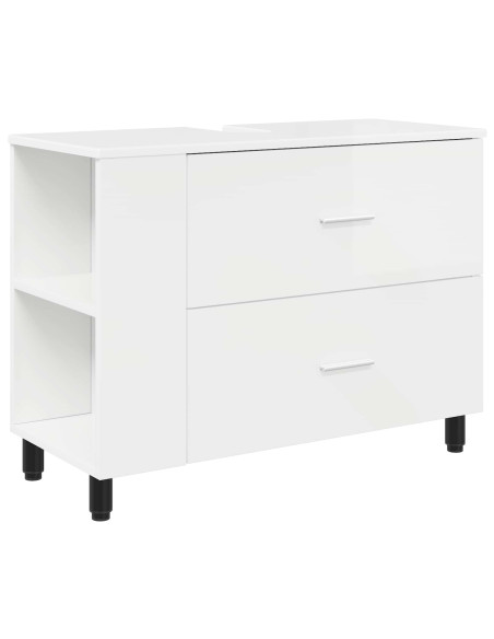 Mobiletto da bagno Bianco Lucido 80 x 35 x 60 cm
