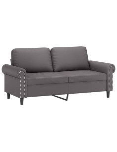 Divano a 2 Posti Grigio 140 cm in Similpelle