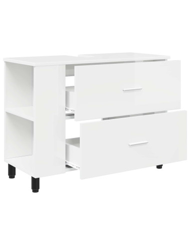 Mobiletto da bagno Bianco Lucido 80 x 35 x 60 cm