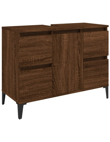 Mobile Lavabo Rovere Marrone 80x33x60 cm in Legno Multistrato