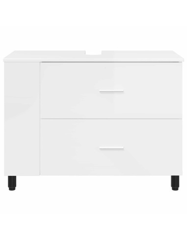 Mobiletto da bagno Bianco Lucido 80 x 35 x 60 cm