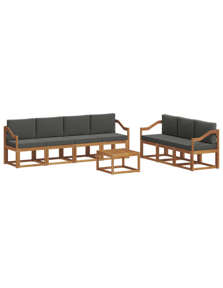 Set di divani da esterno con cuscino 8 pcs Naturale e Antracite