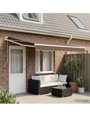 Tenda da Sole Tortora 4 x 2 m Poliestere e Metallo
