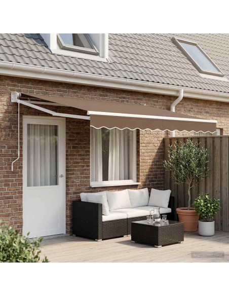 Tenda da Sole Tortora 4 x 2 m Poliestere e Metallo