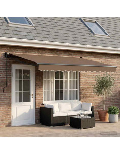 Tenda retrattile Tortora 4 x 2 m 100% Poliestere e Alluminio