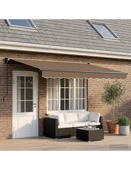 Tenda retrattile Tortora 4 x 2 m 100% Poliestere e Alluminio