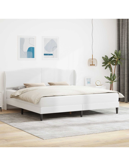 Struttura del letto con testiera Bianco 180 x 200 cm Similpelle
