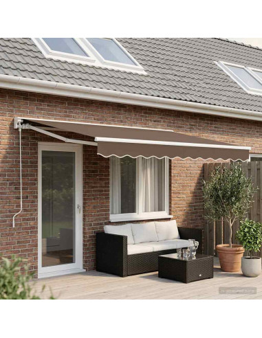 Tenda retrattile Tortora 4 x 2 m Poliestere e Alluminio
