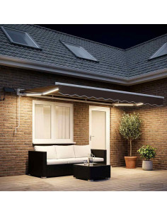 Cornice per Tenda Manuale con LED Tortora 4 x 2 m