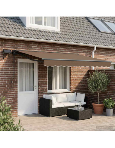 Cornice per Tenda Manuale con LED Tortora 4 x 2 m