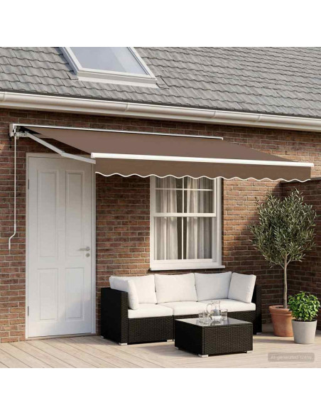 Tenda retrattile Tortora 4 x 2 m Poliestere e Alluminio