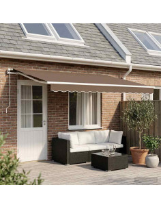 Tenda retrattile Tortora 450 × 350 cm Poliestere e Alluminio