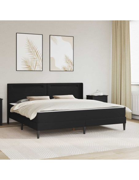 Struttura del letto con testiera Nero 180 x 200 cm Similpelle