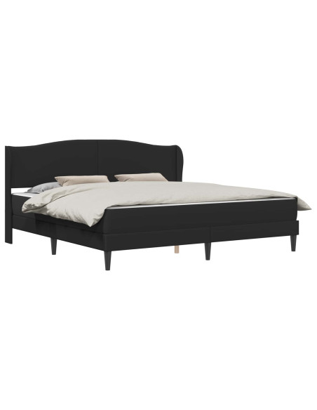 Struttura del letto con testiera Nero 180 x 200 cm Similpelle