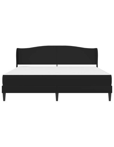 Struttura del letto con testiera Nero 180 x 200 cm Similpelle