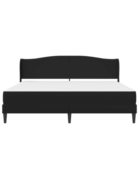 Struttura del letto con testiera Nero 180 x 200 cm Similpelle