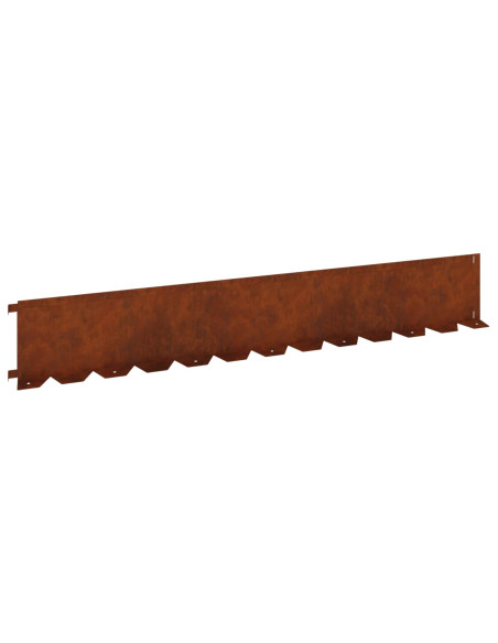 Bordura per Prato 20 pcs 102 x 15 x 4 cm Acciaio Ruggine