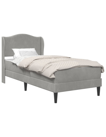 Struttura del letto Grigio Chiaro 90 x 190 cm Velluto