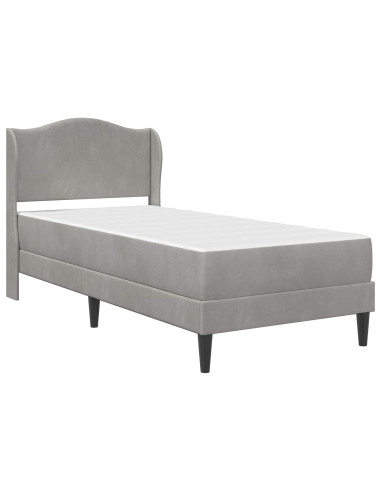 Struttura del letto Grigio Chiaro 90 x 190 cm Velluto