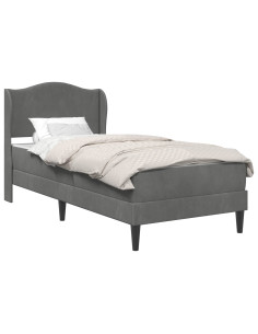 Struttura del letto Grigio Scuro 90 x 190 cm Velluto 2