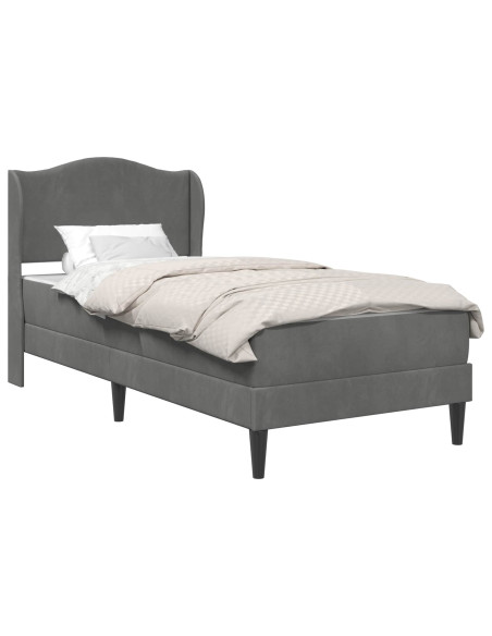 Struttura del letto Grigio Scuro 90 x 190 cm Velluto