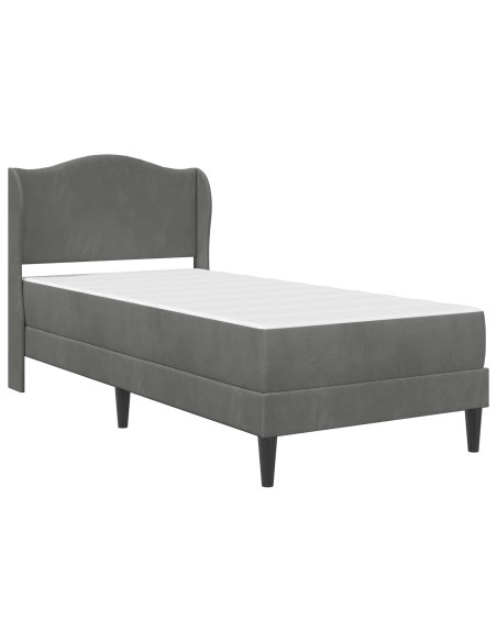 Struttura del letto Grigio Scuro 90 x 190 cm Velluto