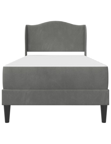 Struttura del letto Grigio Scuro 90 x 190 cm Velluto