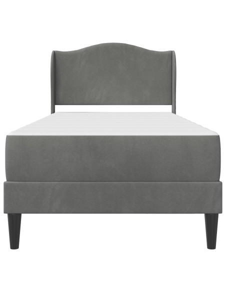 Struttura del letto Grigio Scuro 90 x 190 cm Velluto