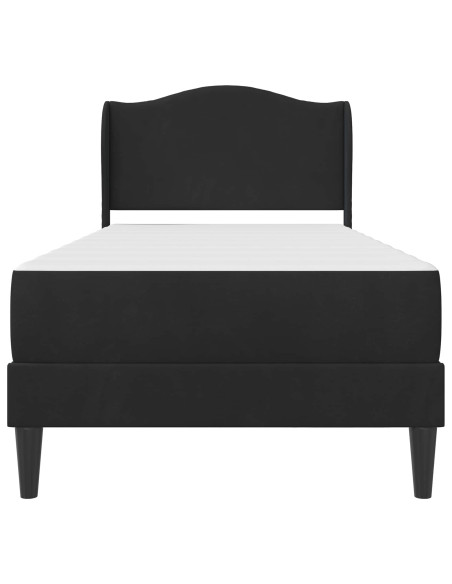 Struttura del letto con testiera Nero 90 x 190 cm Velluto
