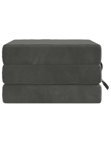 Divano Letto Pieghevole 90 x 63 x 45 cm Grigio Scuro