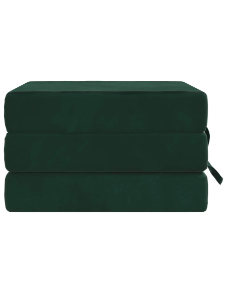 Divano Letto Pieghevole 90 x 63 x 45 cm Verde Scuro