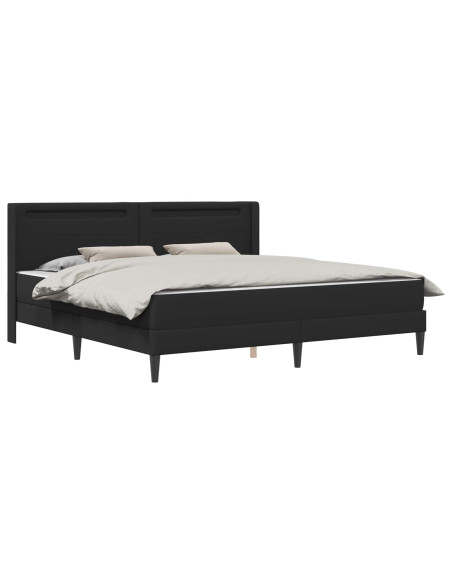 Struttura del letto con testiera Nero 180 x 200 cm Similpelle