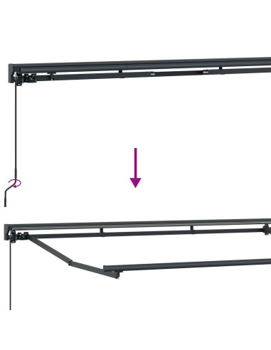 Tenda retrattile manuale Tortora 4 x 2 m Poliestere e Alluminio