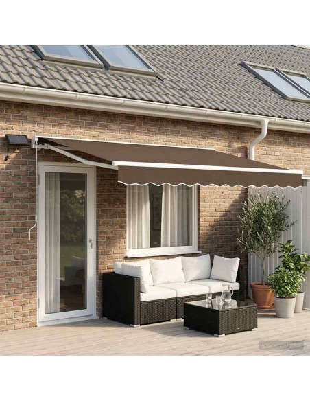 Cornice per Tenda Manuale con LED Tortora 4 x 2 m