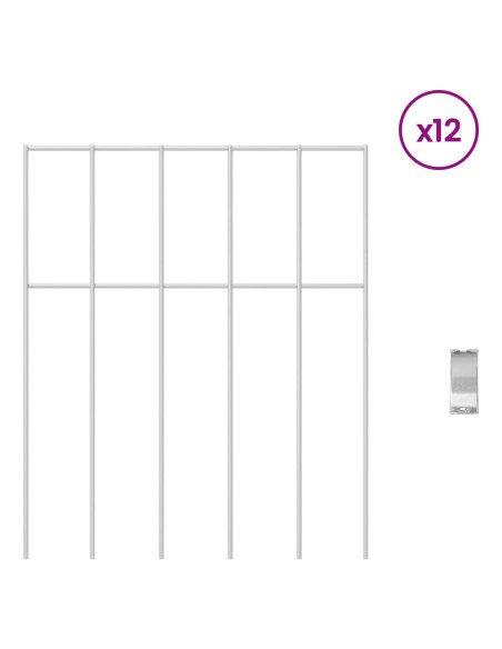 Pannello di Recinzione da Giardino 12 pcs Acciaio zincato