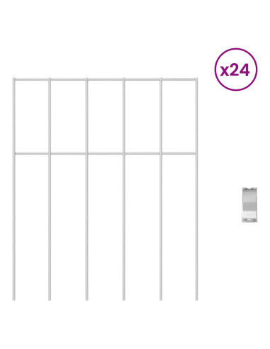 Pannello di Recinzione da Giardino 24 pcs Acciaio zincato