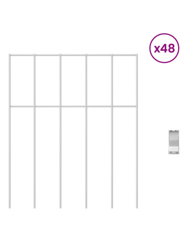 Pannello di Recinzione da Giardino 48 pcs Acciaio zincato