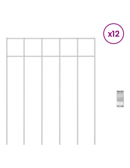 Pannello di Recinzione da Giardino 12 pcs Acciaio zincato