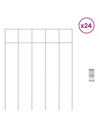 Pannello di Recinzione da Giardino 24 pcs Acciaio zincato