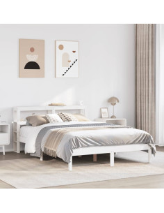 Letto senza Materasso Bianco 120x190 cm Legno Massello di Pino