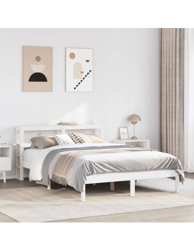 Letto senza Materasso Bianco 120x190 cm Legno Massello di Pino