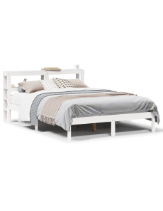 Letto senza Materasso Bianco 120x190 cm Legno Massello di Pino 2