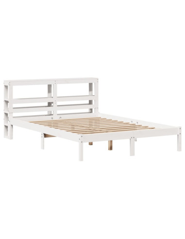 Letto senza Materasso Bianco 120x190 cm Legno Massello di Pino