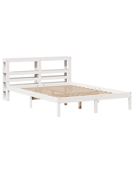 Letto senza Materasso Bianco 120x190 cm Legno Massello di Pino
